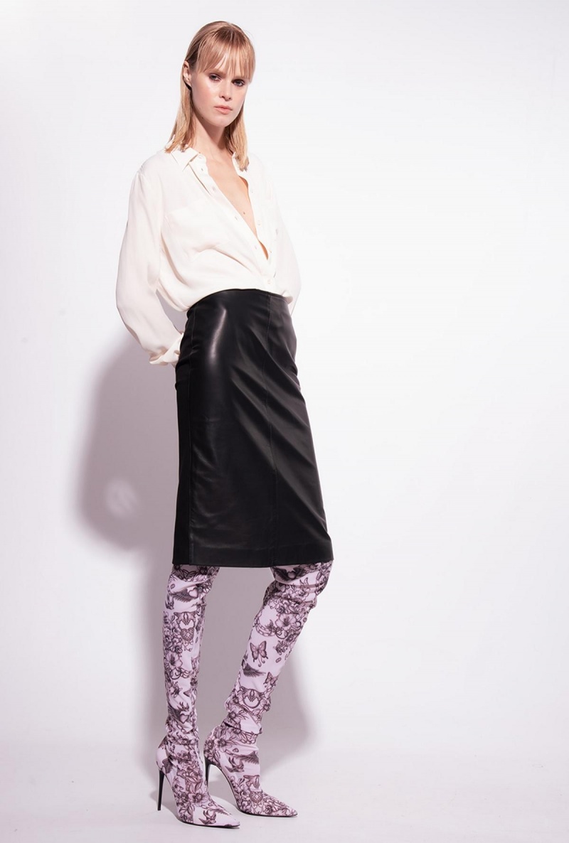 PINK SMOKE WHITE Pinko Silk-blend shirt with breast pocket | QMYWA54629