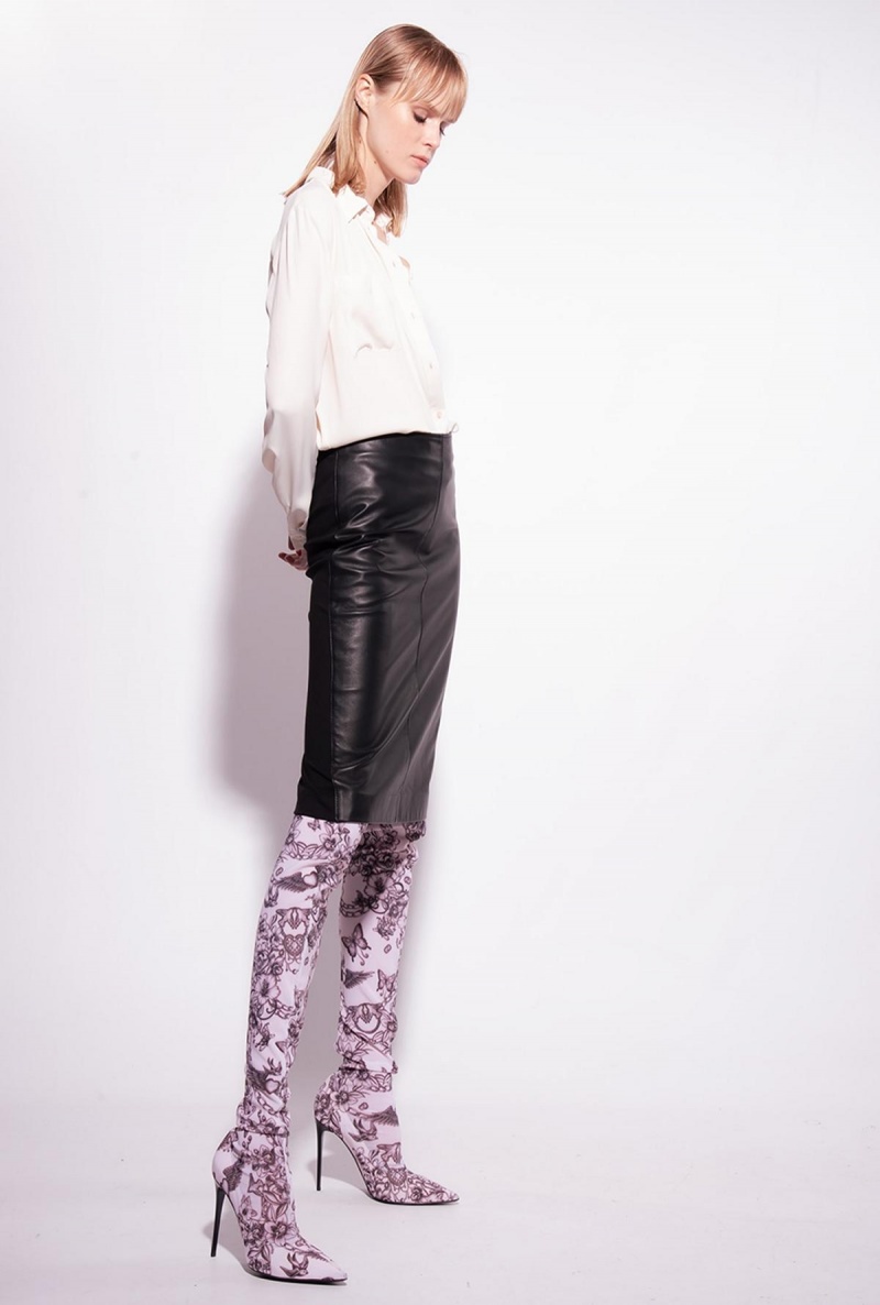 PINK SMOKE WHITE Pinko Silk-blend shirt with breast pocket | QMYWA54629