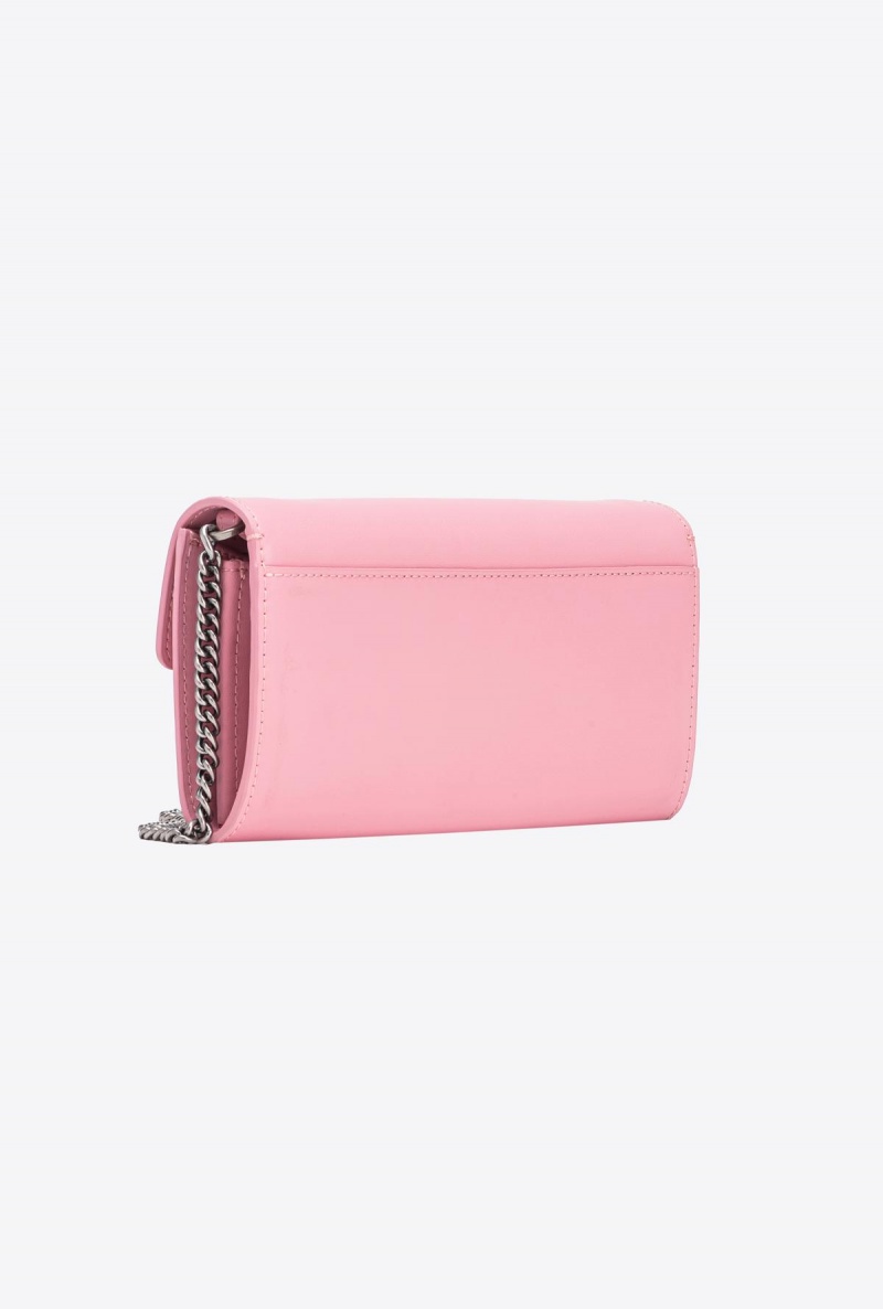 PINK - BLUSH-OLD SILVER Pinko Love Bag One Wallet with rhinestones | UMYND11074