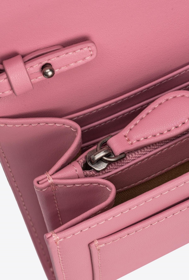 PINK - BLUSH-OLD SILVER Pinko Love Bag One Wallet with rhinestones | UMYND11074