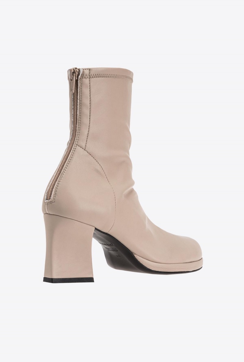 POMMEL GREY Pinko Leather-effect ankle boots | XMYBH29600