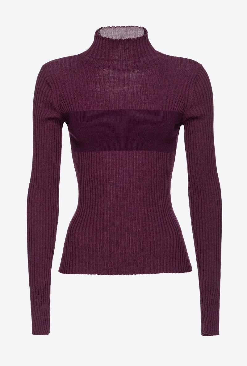 POTENT PURPLE Pinko Ribbed knit turtleneck | XMYBH46779