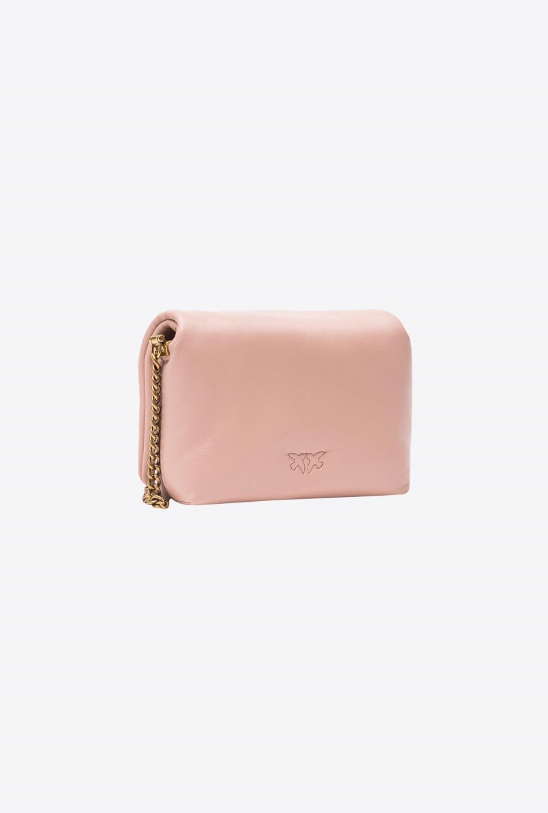POWDER PINK-BLOCK COLOUR Pinko Baby Love Bag Click Puff in nappa leather | AMYDF15731