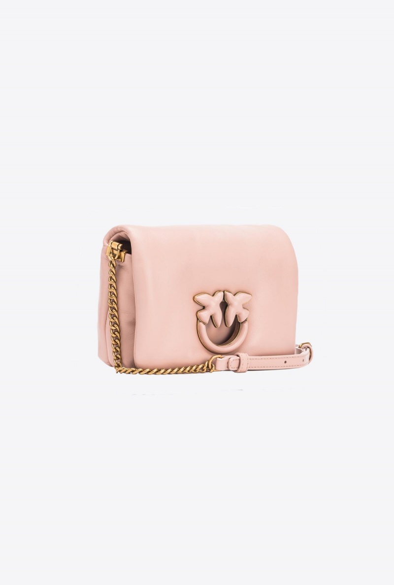 POWDER PINK-BLOCK COLOUR Pinko Baby Love Bag Click Puff in nappa leather | AMYDF15731