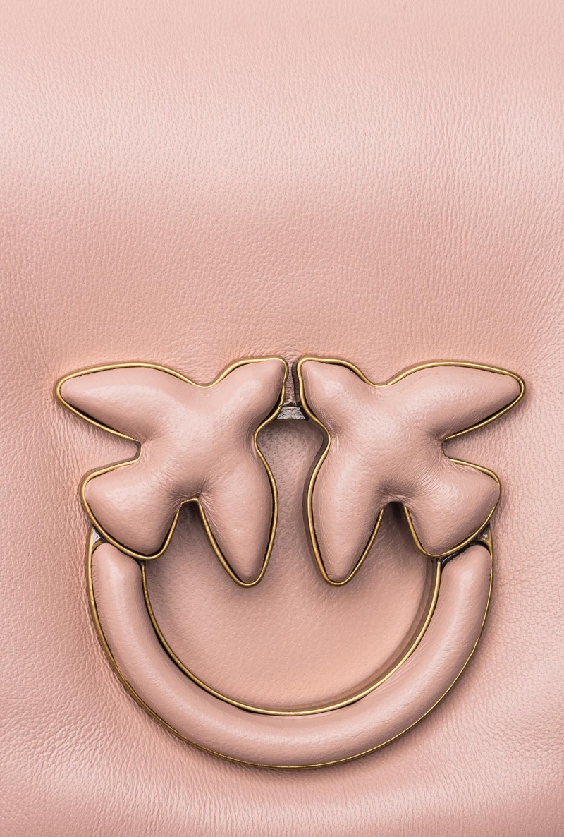 POWDER PINK-BLOCK COLOUR Pinko Baby Love Bag Click Puff in nappa leather | AMYDF15731