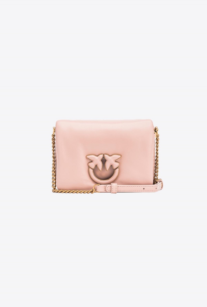 POWDER PINK-BLOCK COLOUR Pinko Baby Love Bag Click Puff in nappa leather | AMYDF15731