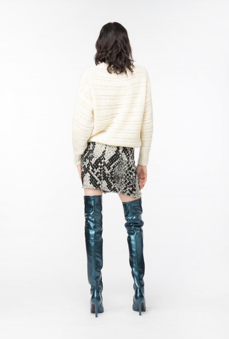 PURE WHITE Pinko Alpaca and wool sweater with Love Birds | MYEGJ14355