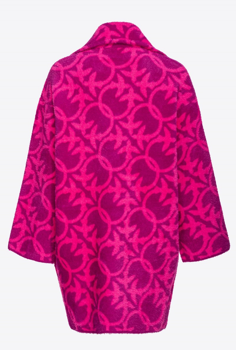 PURPLE/FUCHSIA Pinko Faux fur Love Birds coat | ZMYMJ92227