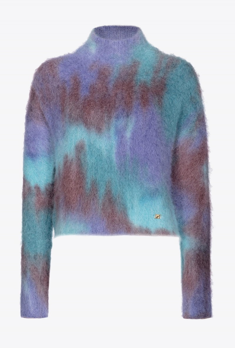 PURPLE/LIGHT BLUE Pinko Fade-effect alpaca sweater | MYZPD33957