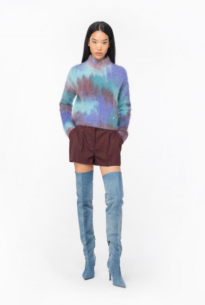 PURPLE/LIGHT BLUE Pinko Fade-effect alpaca sweater | MYZPD33957