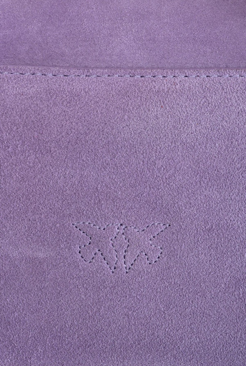 PURPLE TULIP-ANTIQUE GOLD Pinko Mini Cupido Bag Messenger in suede | DMYKV48653