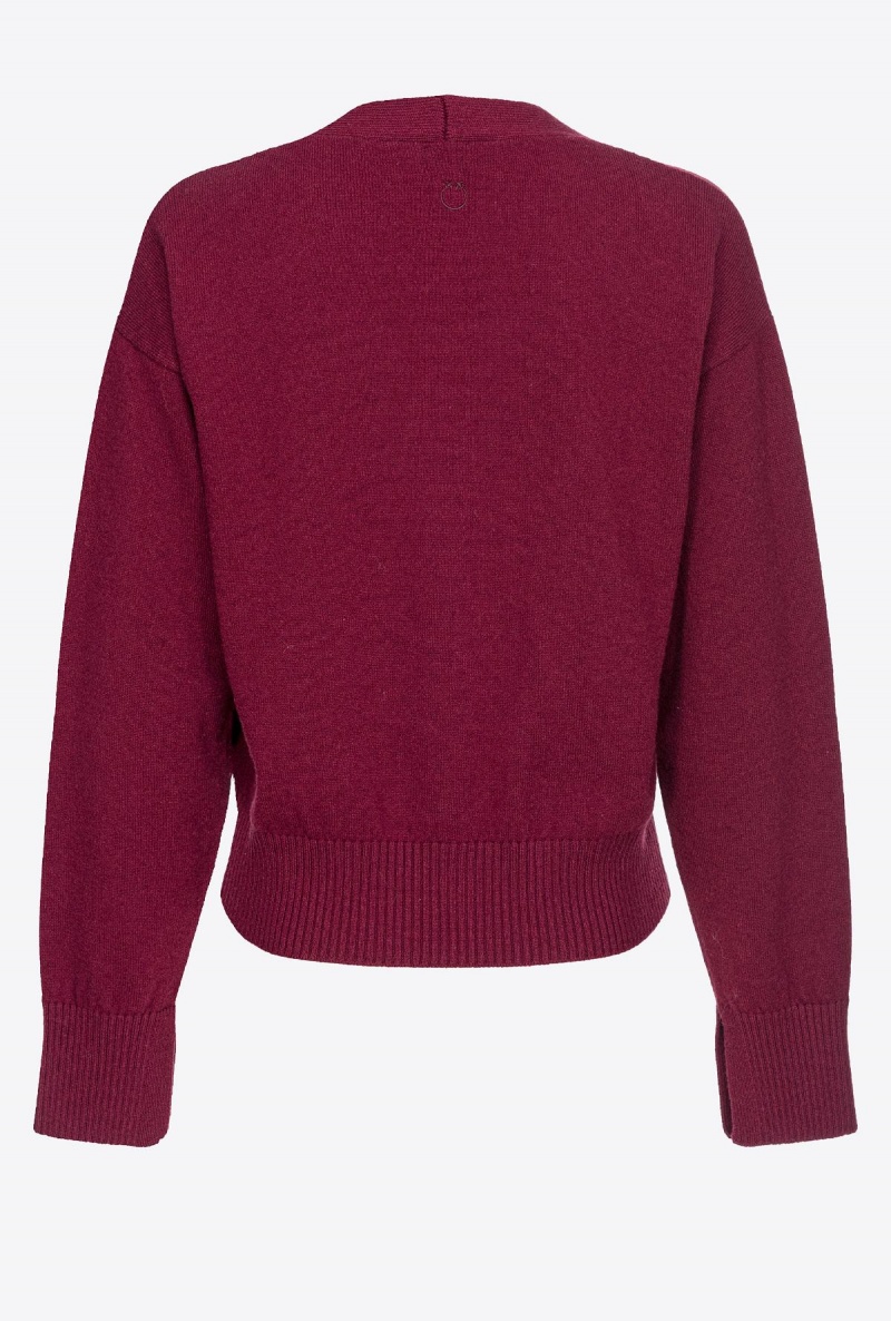 RED-SASSAFRAS Pinko Cashmere-blend cardigan with pockets | MYEGJ88891