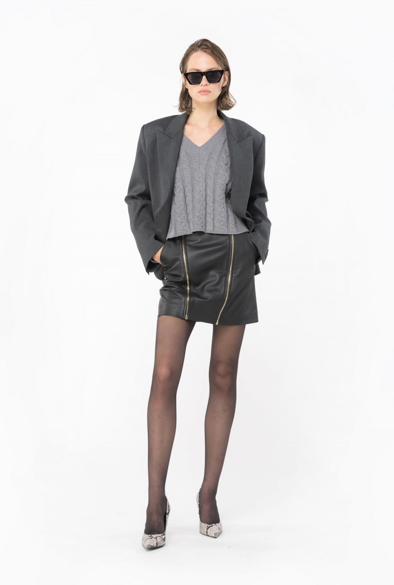 ROCK GREY Pinko Cable-knit sweater | AMYDF20855