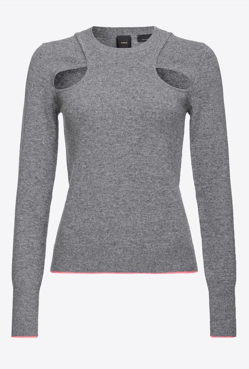 ROCK GREY Pinko Cashmere sweater with cut-out | BMYSO38596