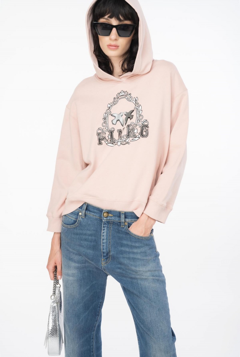 ROSY CLOUD Pinko Hoodie with Vintage Frame print | MMYHR18202