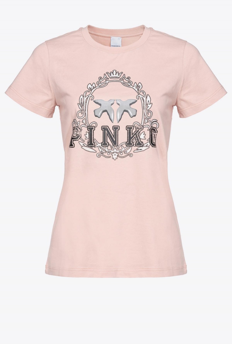 ROSY CLOUD Pinko Vintage Frame-print T-shirt | AMYWC36306