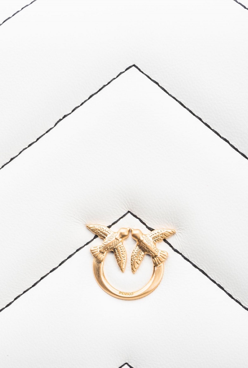 SILK WHITE+COLOUR CONTRASTING COLOUR Pinko Galleria Mini Love Bag Click Big Chevron Opposite | MYCVG41701