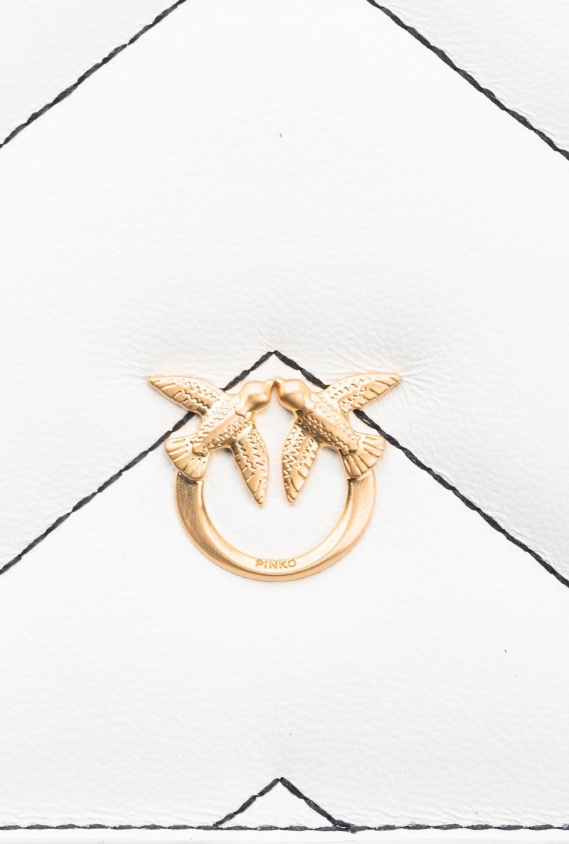 SILK WHITE+COLOUR CONTRASTING COLOUR Pinko Galleria Classic Love Bag Click Big Chevron Opposite | UMYND36411