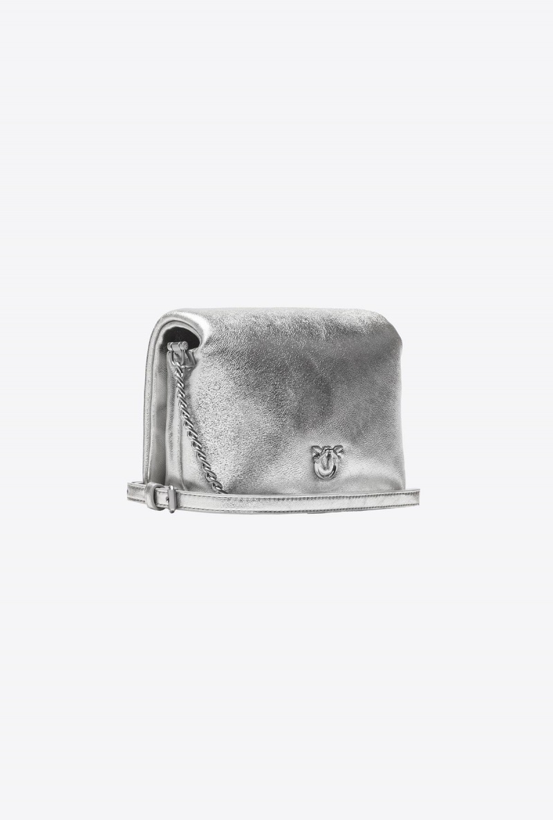SILVER-BLOCK COLOUR Pinko Galleria Baby Love Bag Click Puff in laminated nappa leather | MYJBT90213