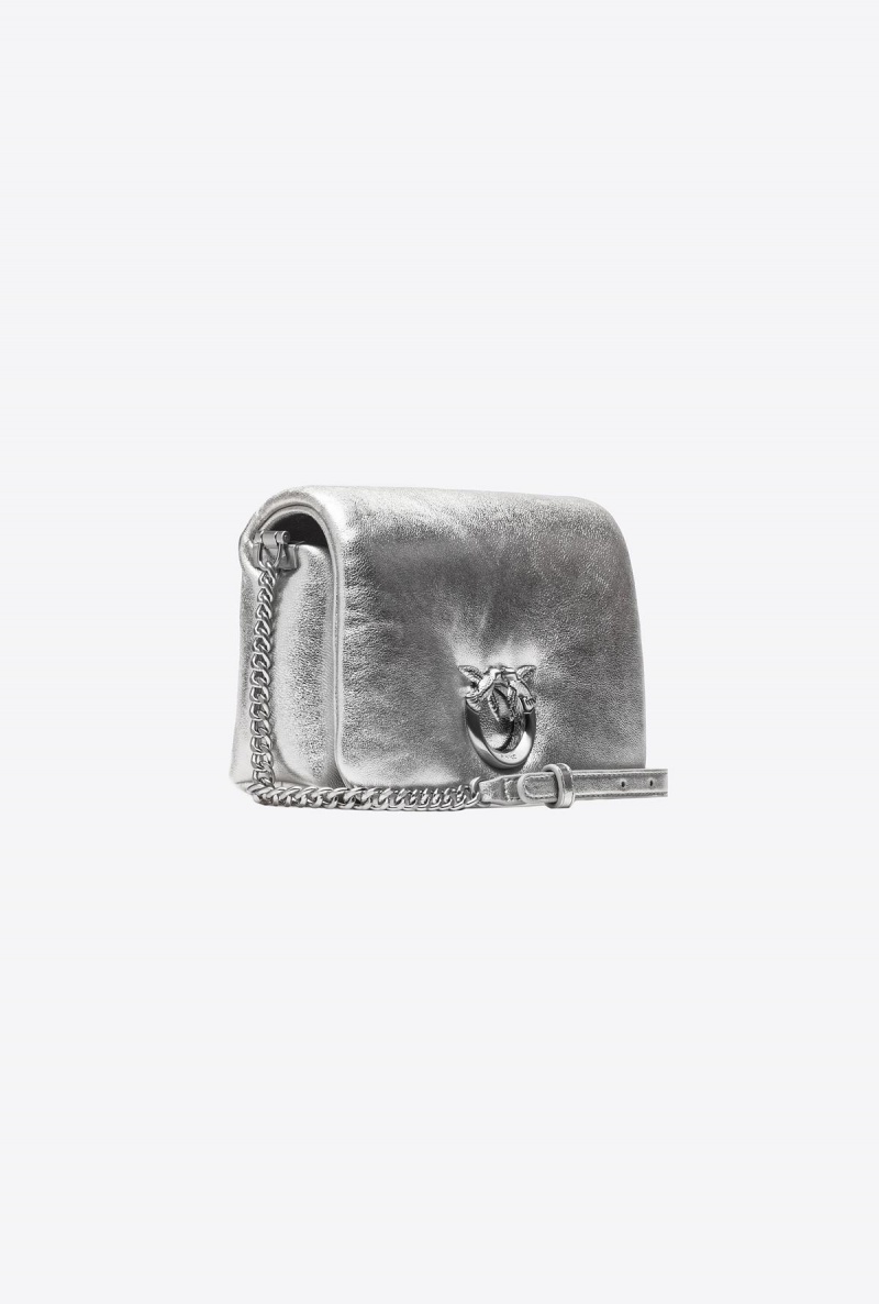 SILVER-BLOCK COLOUR Pinko Galleria Baby Love Bag Click Puff in laminated nappa leather | MYJBT90213