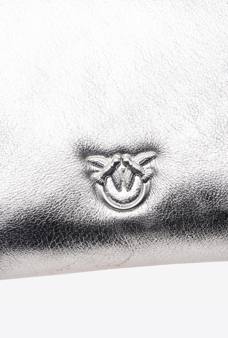 SILVER-BLOCK COLOUR Pinko Galleria Baby Love Bag Click Puff in laminated nappa leather | MYJBT90213