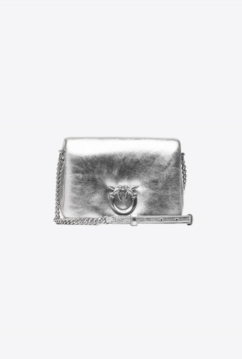 SILVER-BLOCK COLOUR Pinko Galleria Baby Love Bag Click Puff in laminated nappa leather | MYJBT90213
