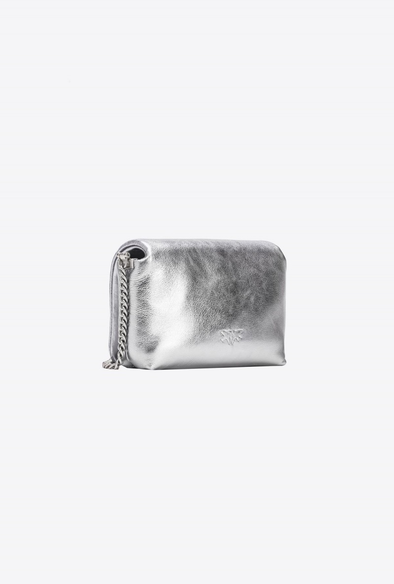 SILVER-OLD SILVER Pinko Baby Love Bag Click Puff laminated | AMYWC34184
