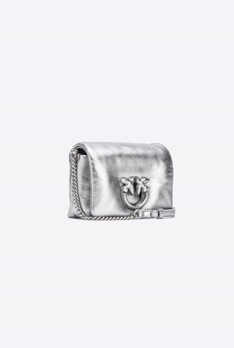 SILVER-OLD SILVER Pinko Baby Love Bag Click Puff laminated | AMYWC34184