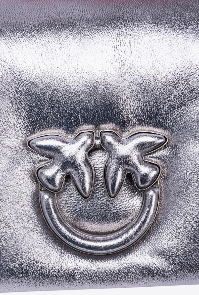 SILVER-OLD SILVER Pinko Baby Love Bag Click Puff laminated | AMYWC34184