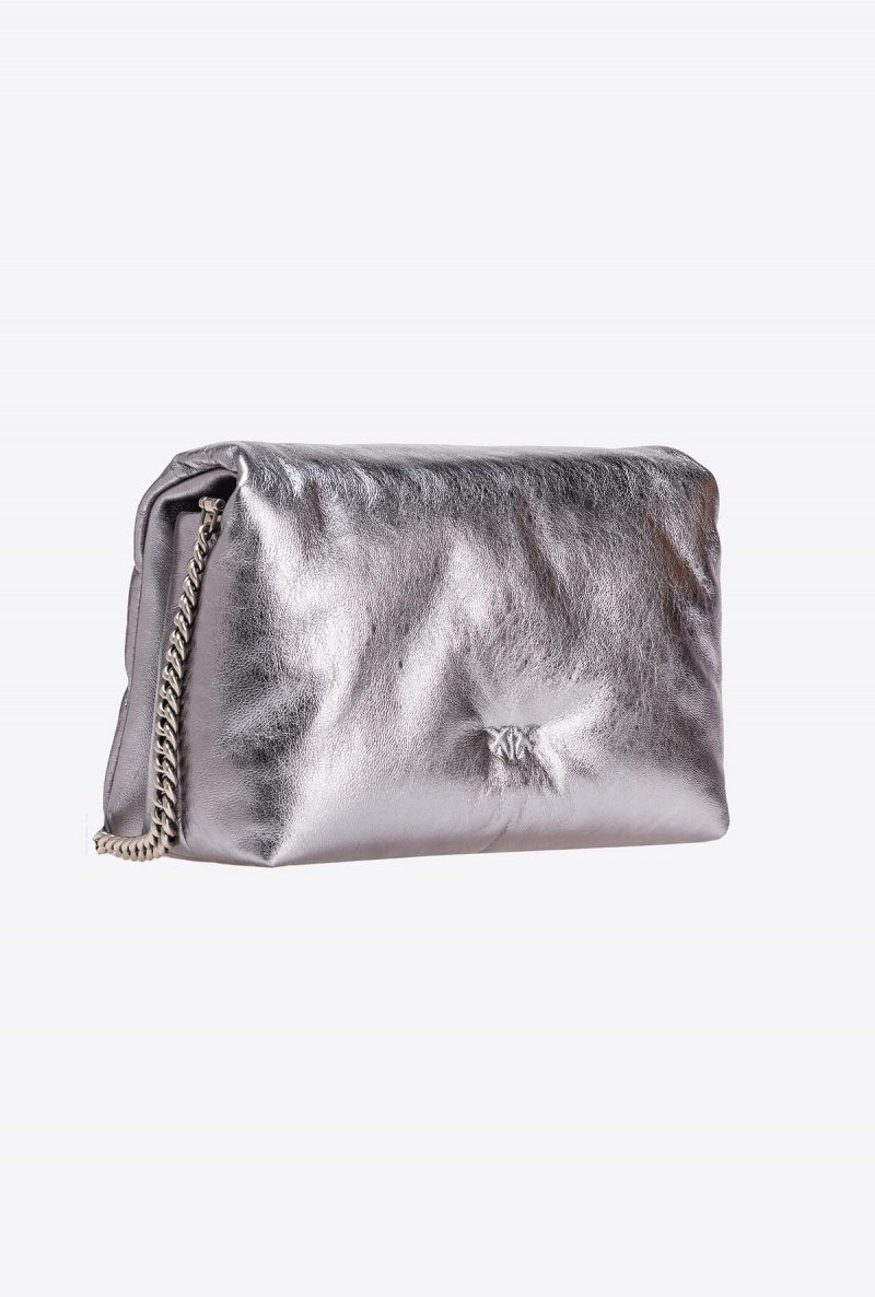 SILVER-OLD SILVER Pinko Classic Love Bag Click Puff laminated | FMYHY67731