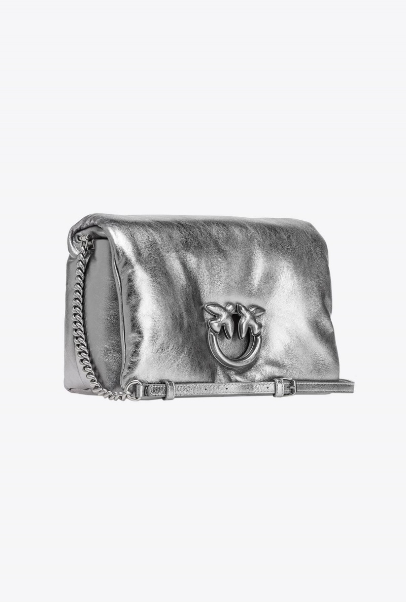 SILVER-OLD SILVER Pinko Classic Love Bag Click Puff laminated | FMYHY67731