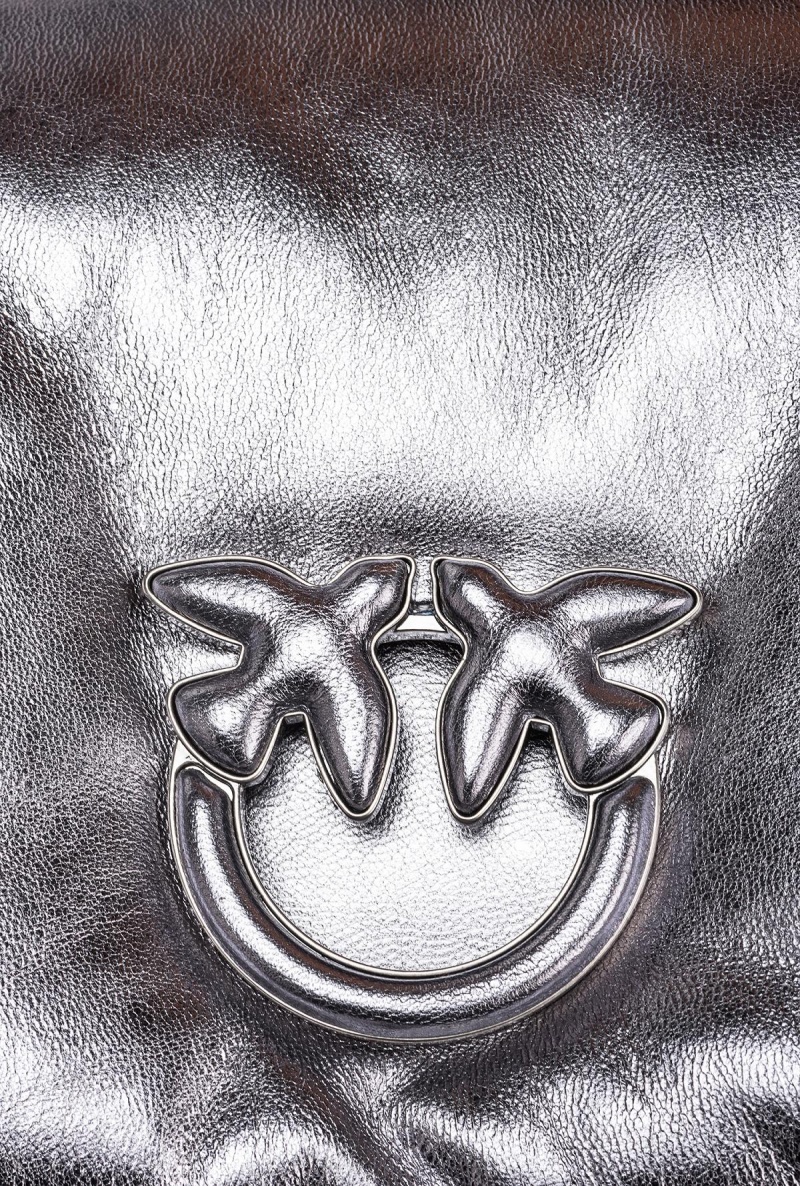 SILVER-OLD SILVER Pinko Classic Love Bag Click Puff laminated | FMYHY67731