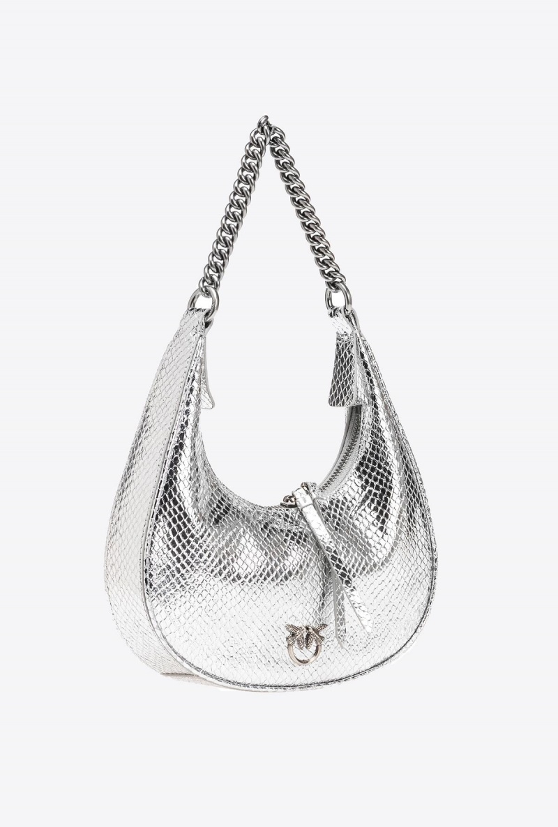 SILVER-OLD SILVER Pinko Mini Brioche Bag Hobo | TMYWZ45062