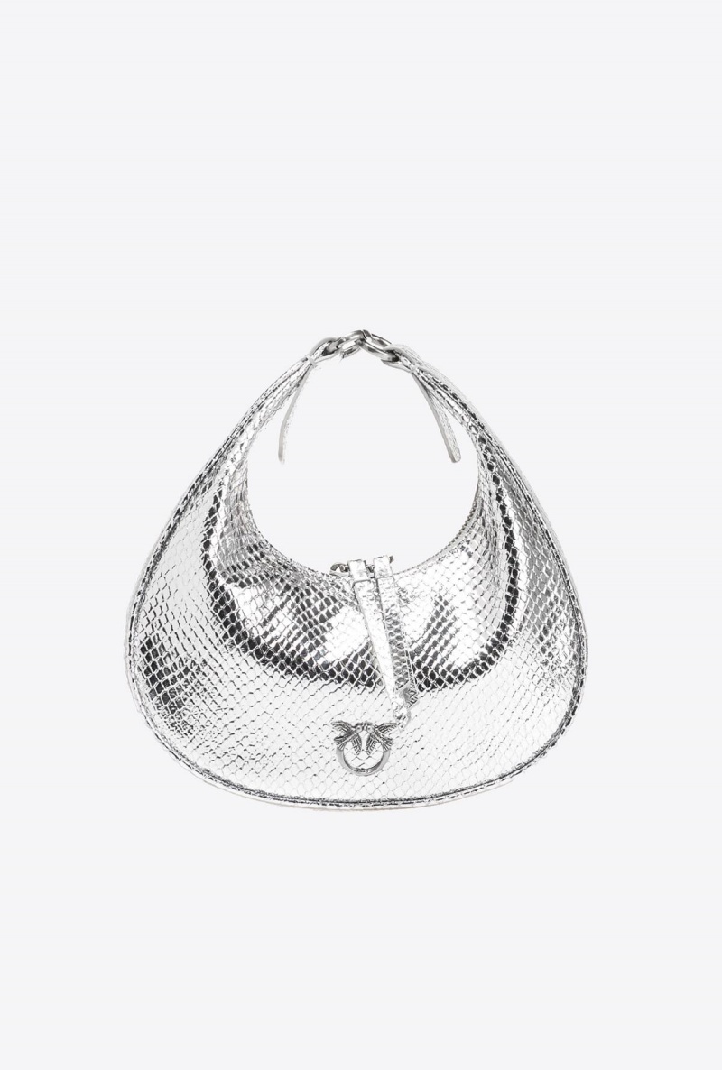 SILVER-OLD SILVER Pinko Mini Brioche Bag Hobo | TMYWZ45062
