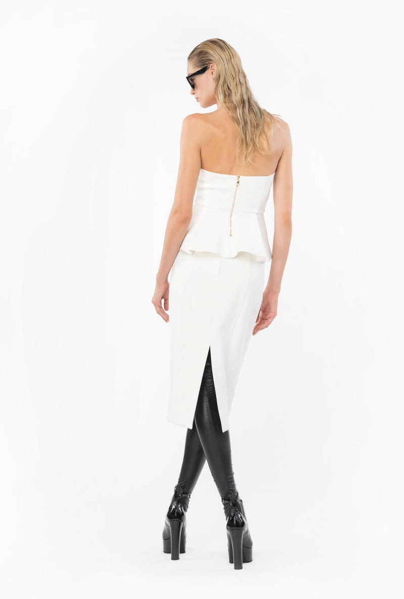 SNOW WHITE Pinko Calf-length stretch crepe skirt | DMYKV75202