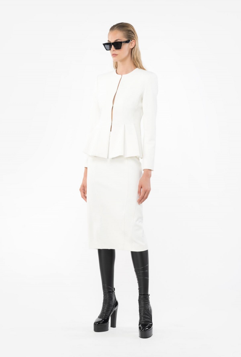 SNOW WHITE Pinko Elegant crepe blazer with belt | MYCIF62657