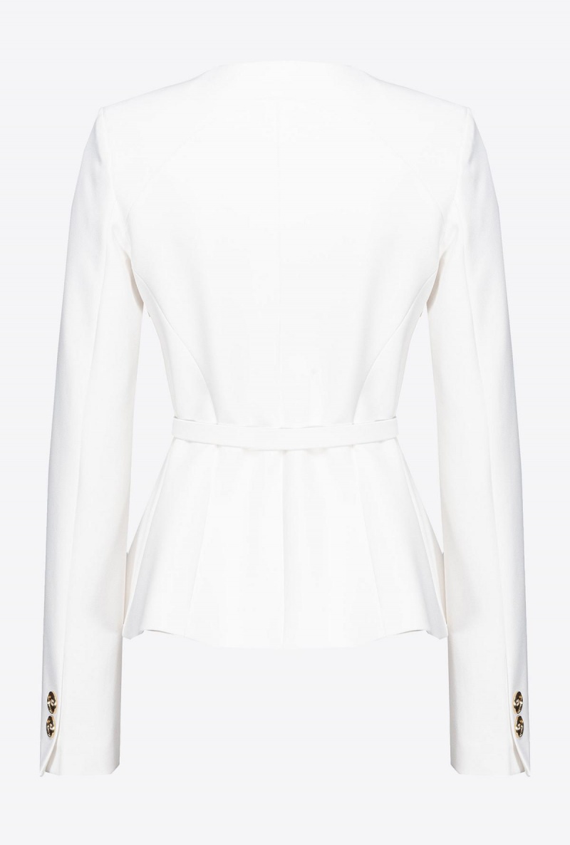 SNOW WHITE Pinko Elegant crepe blazer with belt | MYCIF62657