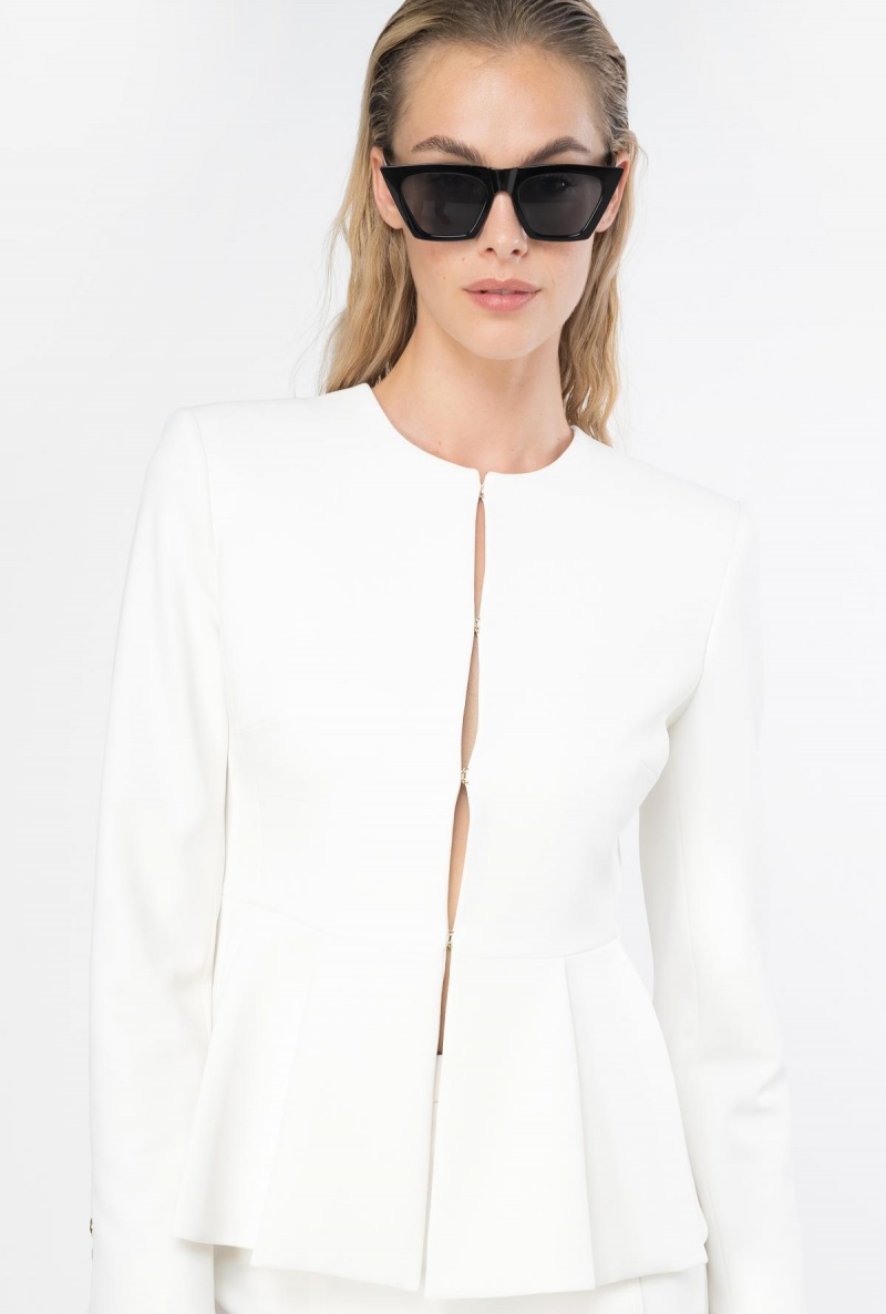 SNOW WHITE Pinko Elegant crepe blazer with belt | MYCIF62657