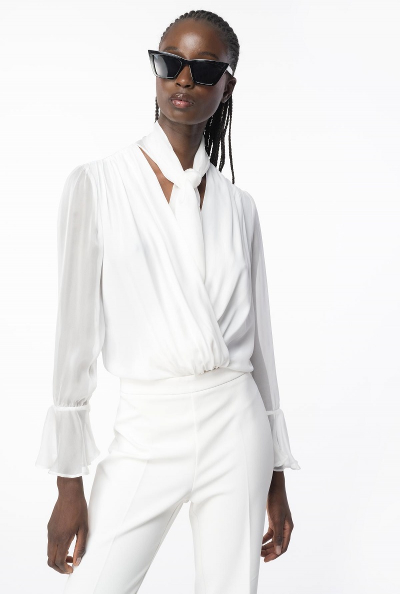 SNOW WHITE Pinko Flared crepe trousers | SMYNY36784