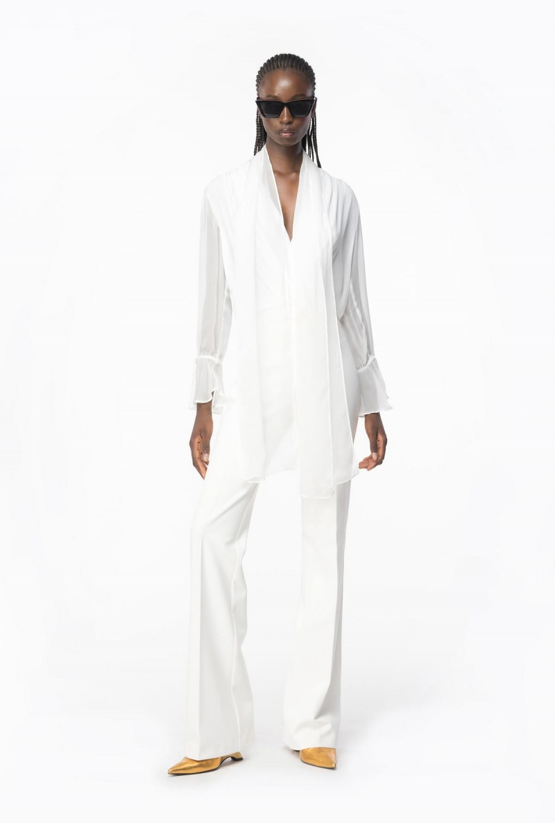 SNOW WHITE Pinko Flared crepe trousers | SMYNY36784