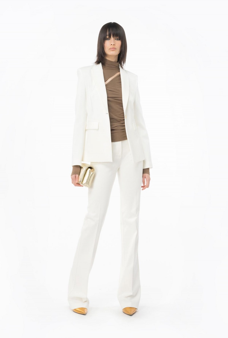 SNOW WHITE Pinko Flared full Milano trousers | ZMYNQ92914