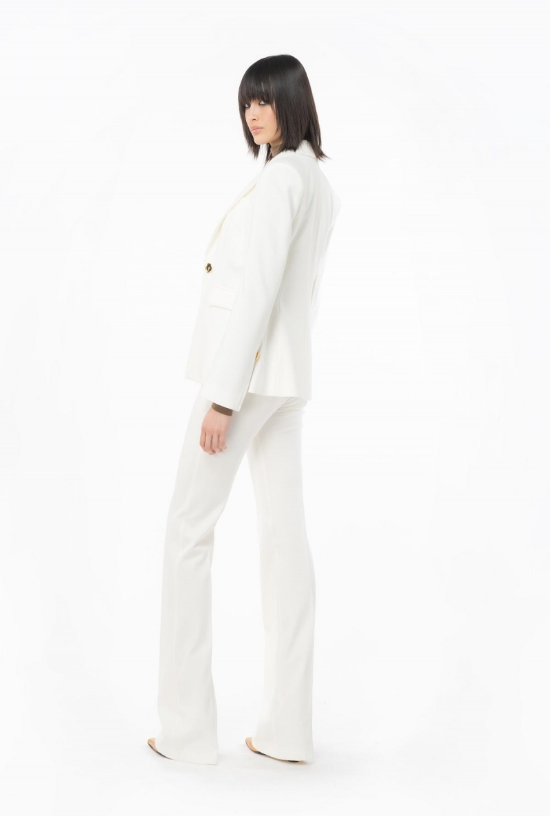 SNOW WHITE Pinko Flared full Milano trousers | ZMYNQ92914