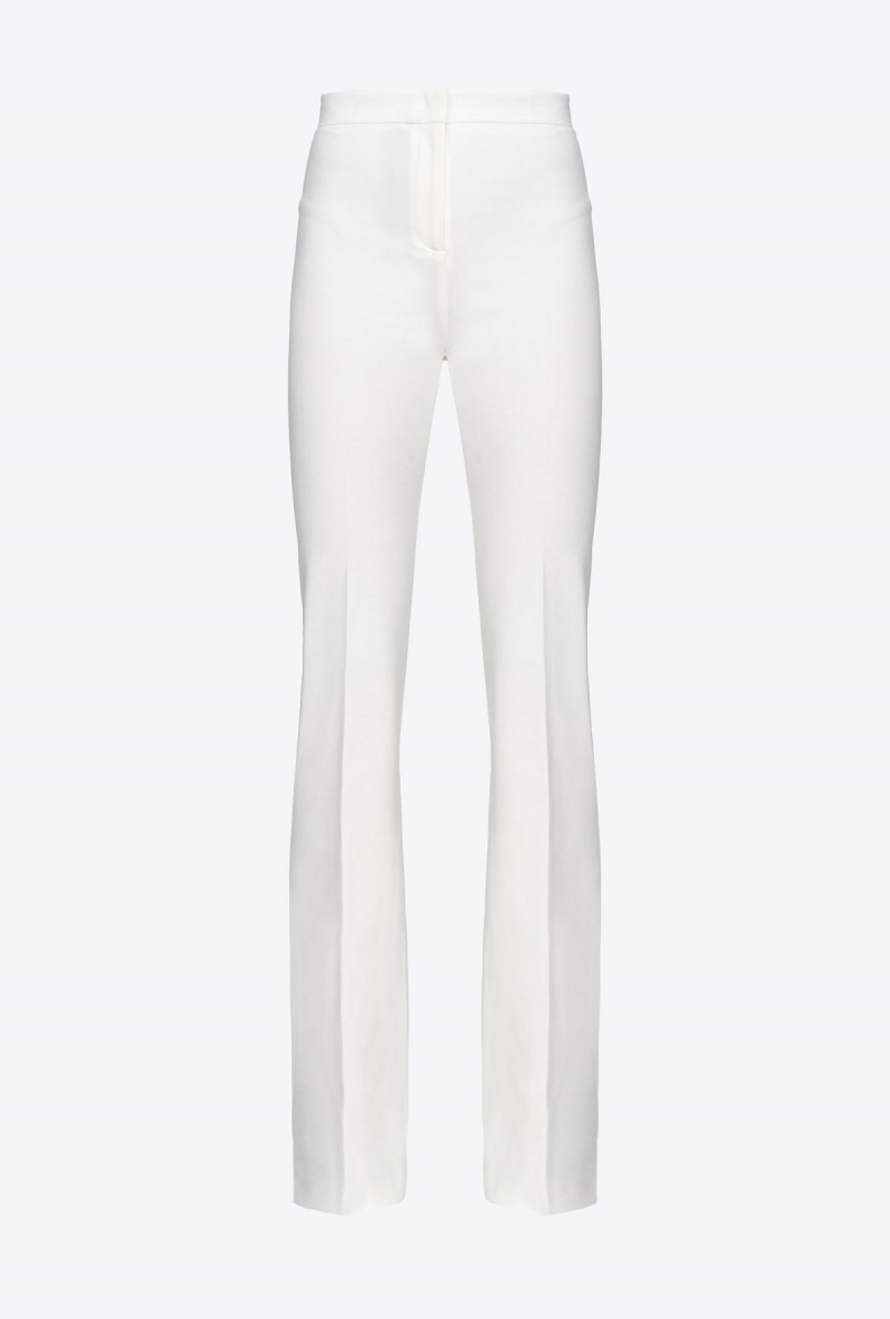 SNOW WHITE Pinko Flared full Milano trousers | ZMYNQ92914