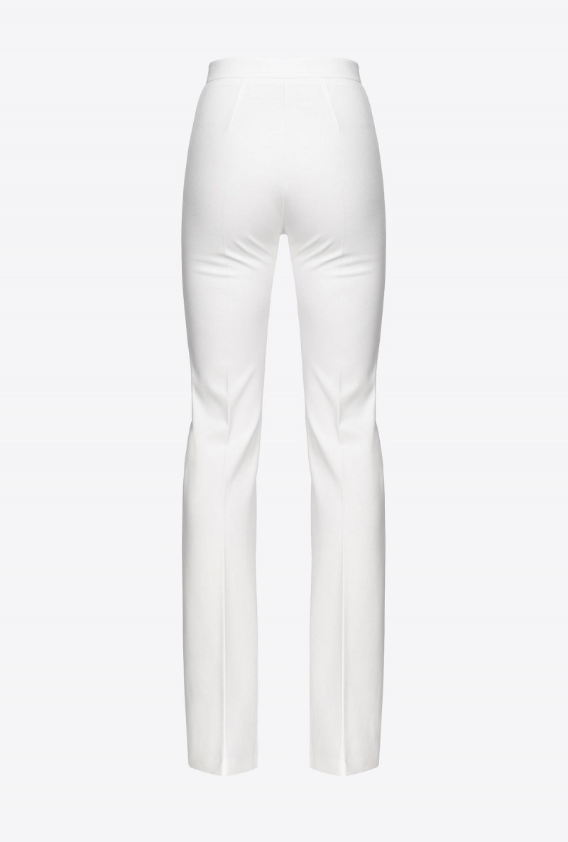 SNOW WHITE Pinko Flared full Milano trousers | ZMYNQ92914
