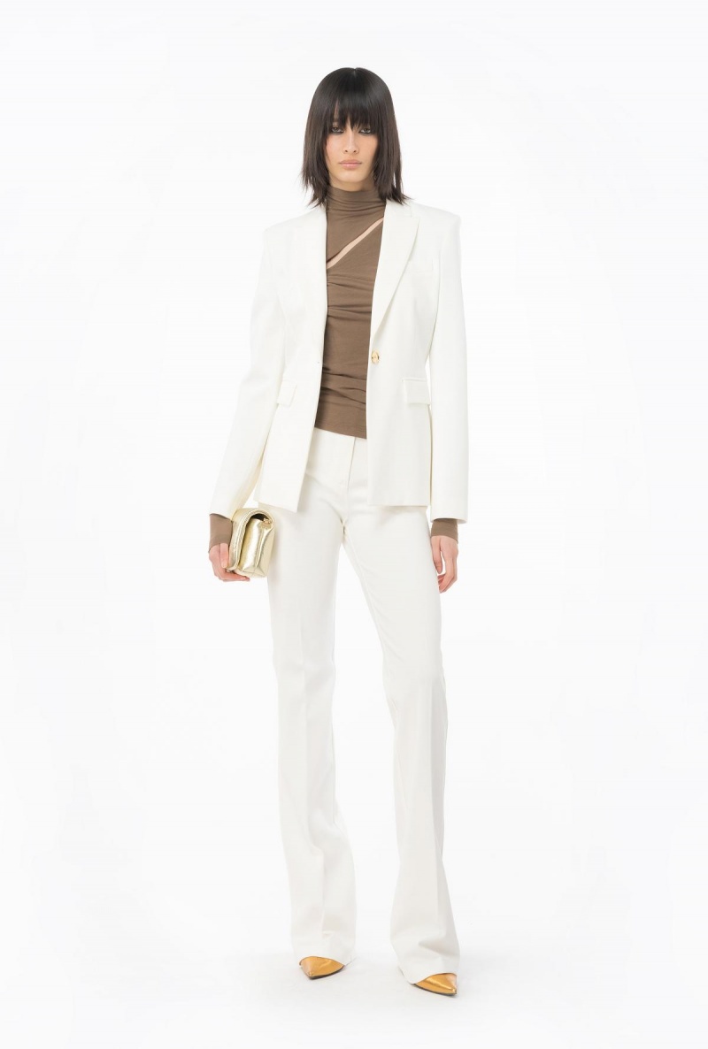 SNOW WHITE Pinko Flared full Milano trousers | ZMYNQ92914