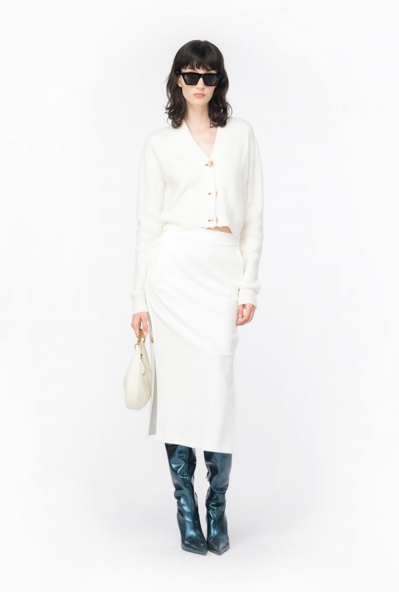 SNOW WHITE Pinko Long skirt with metal buttons | SMYVO78385