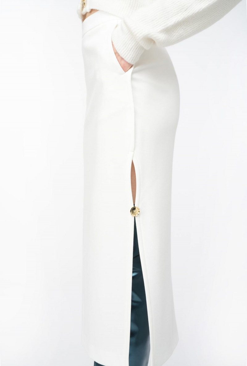 SNOW WHITE Pinko Long skirt with metal buttons | SMYVO78385