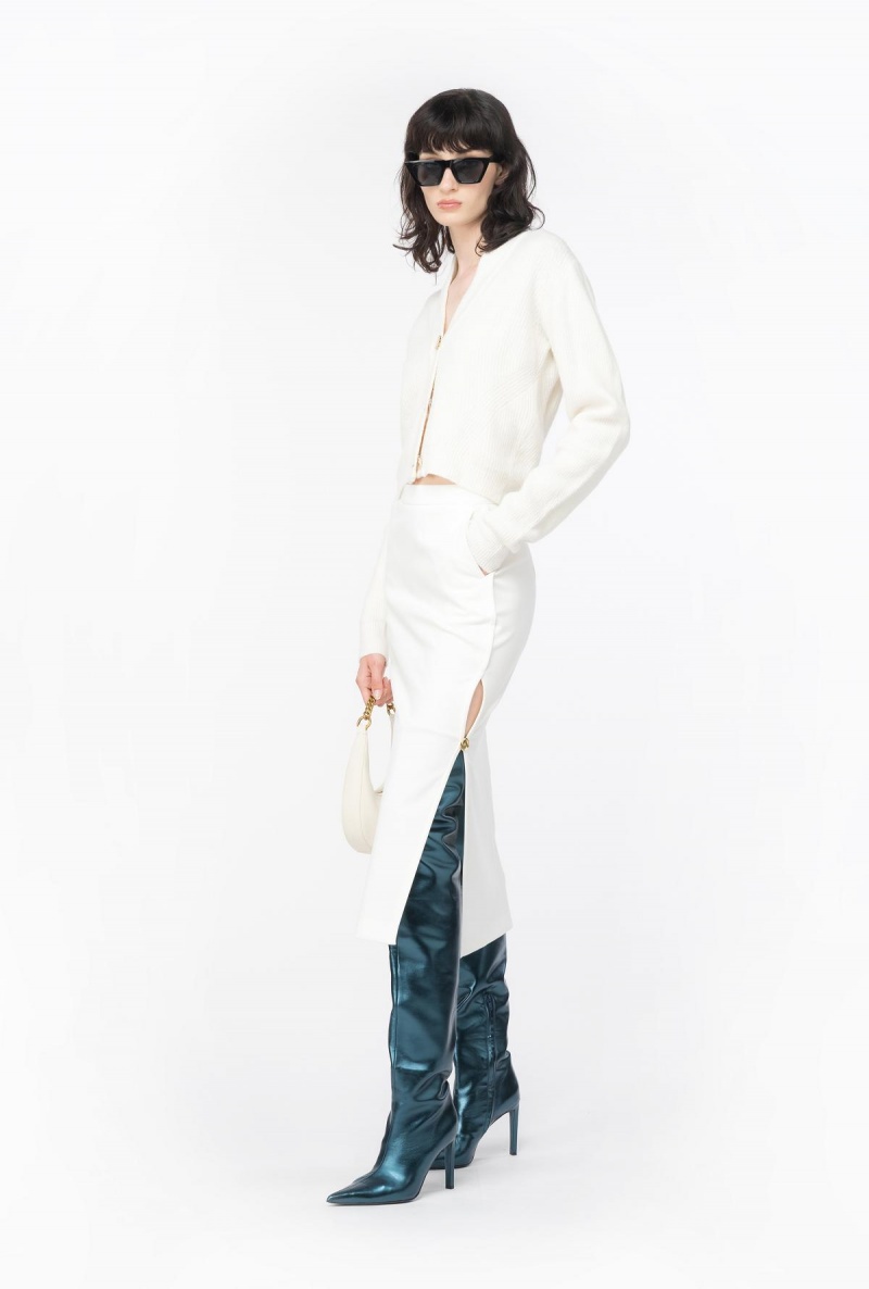 SNOW WHITE Pinko Long skirt with metal buttons | SMYVO78385