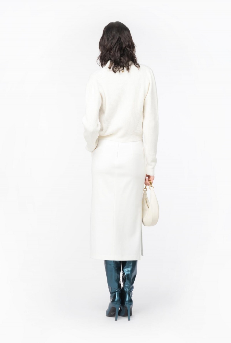 SNOW WHITE Pinko Long skirt with metal buttons | SMYVO78385