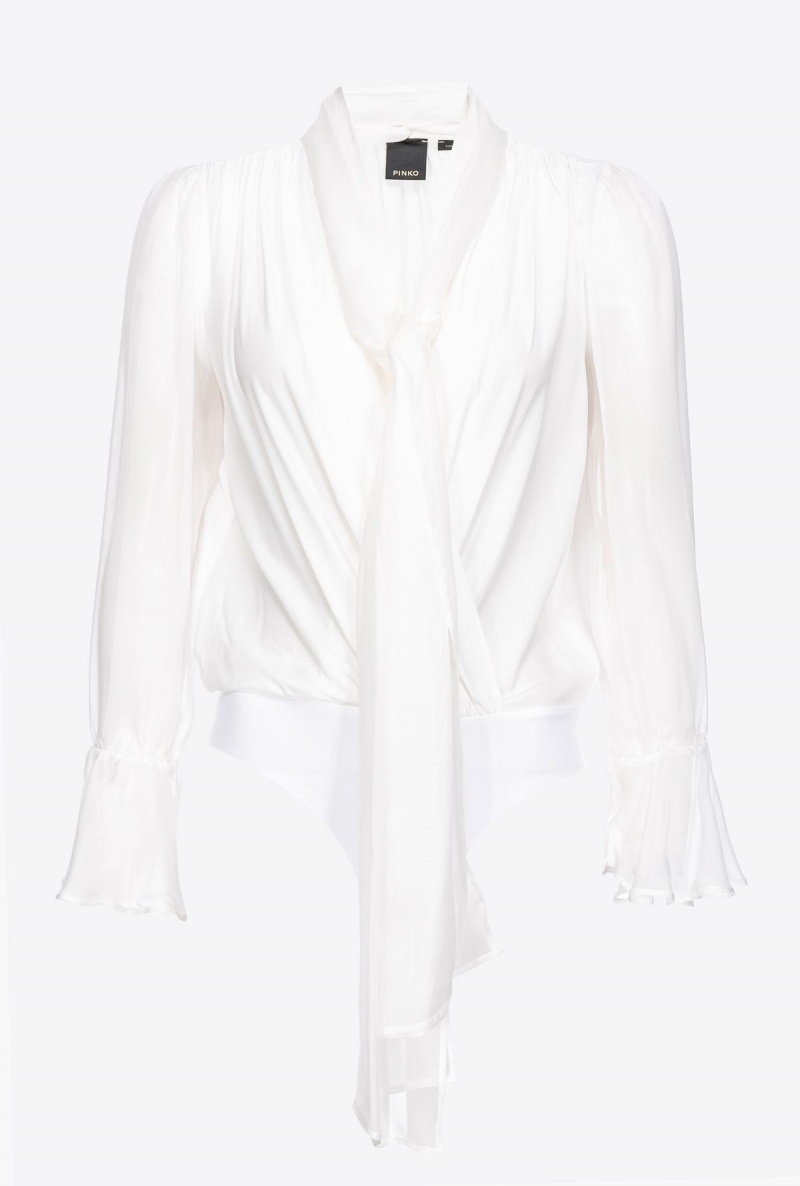 SNOW WHITE Pinko Silk chiffon bodysuit | GMYUC27748